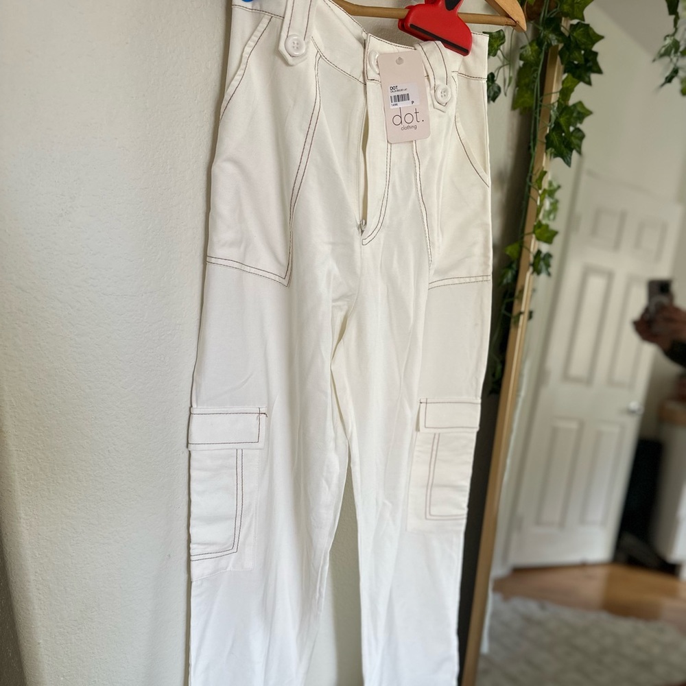 White Cargo Pants - NEW WITH TAGS